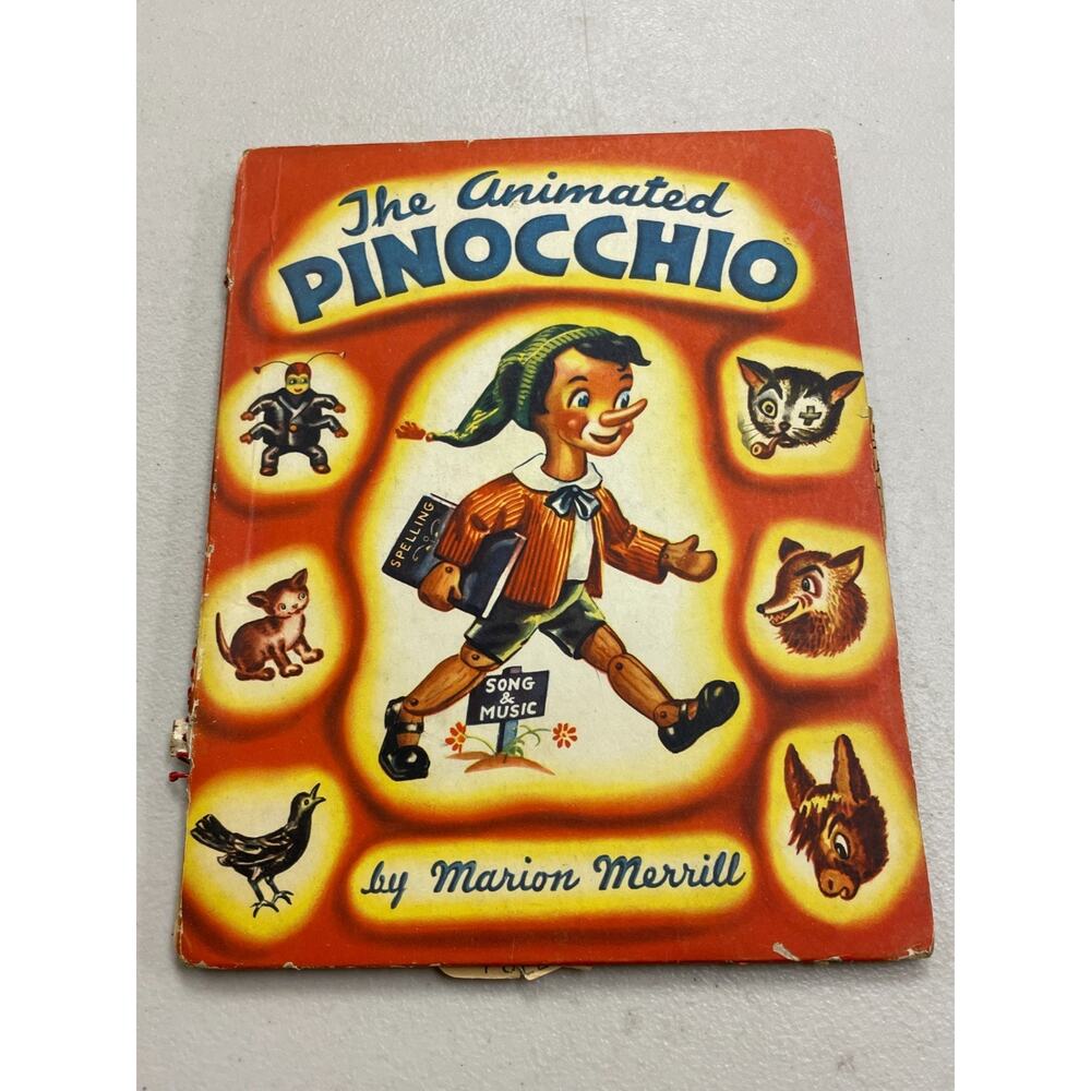 Vintage 1945 The Animated Pinocchio First Edition Lithographed Marion Merrill